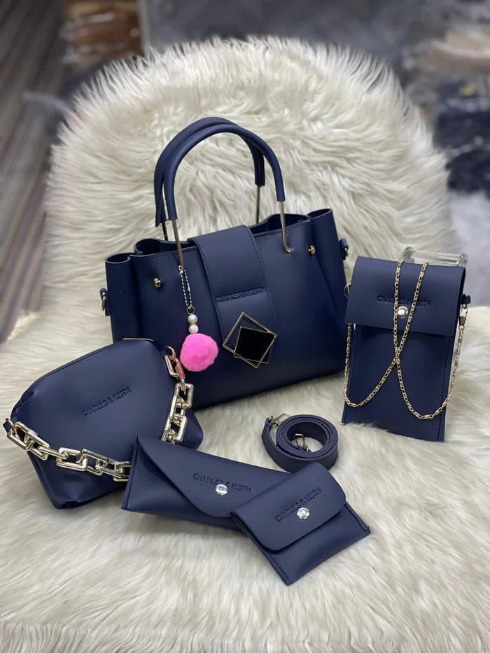 PRADISE 5 Pcs PU Leather Handbag Set