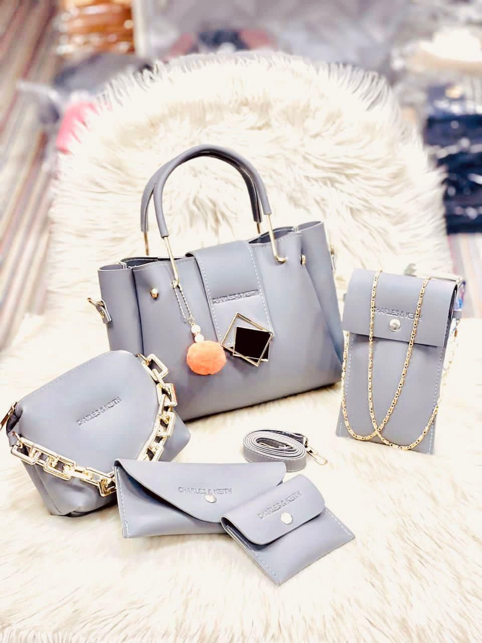 PRADISE 5 Pcs PU Leather Handbag Set