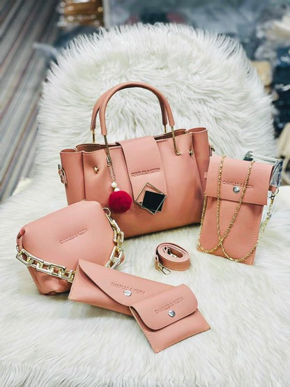 PRADISE 5 Pcs PU Leather  Handbag Set