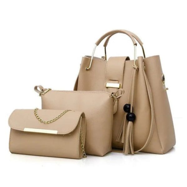 Alexa 3-in-1 Handbag Set – Beige – Luxury Look at a Sale Price