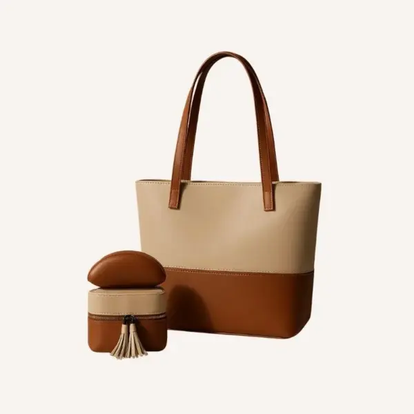 Grace 3-in-1 – Beige & Coffee Brown – Handbag