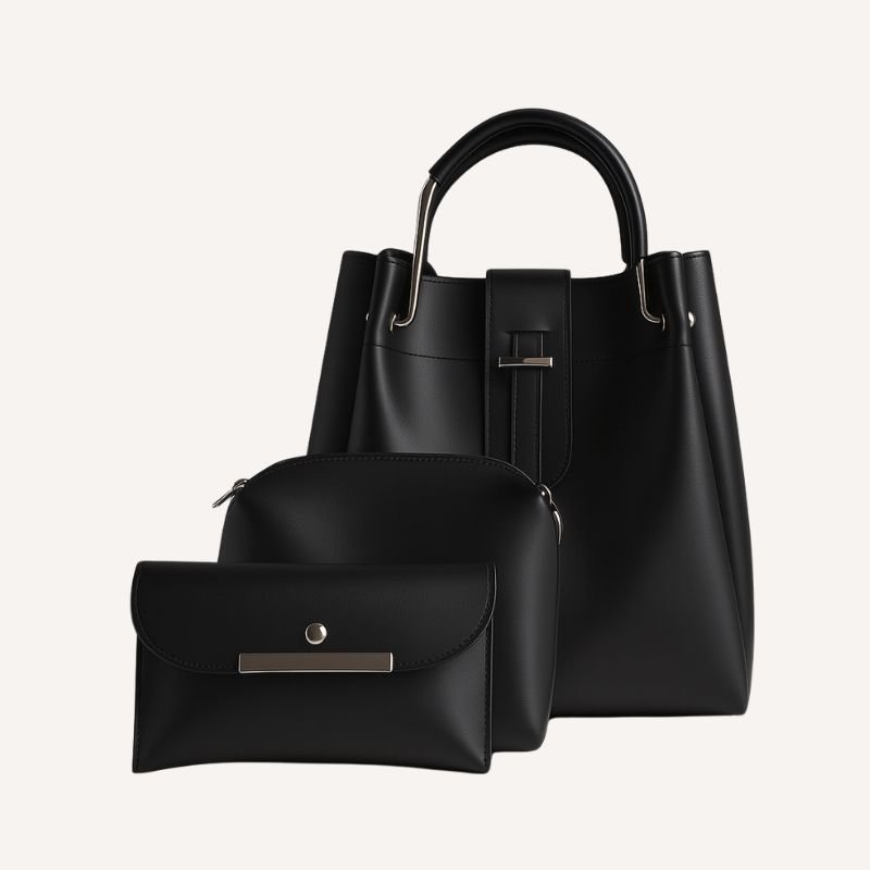 Alexa 3 pcs Handbag Set – Black showcase