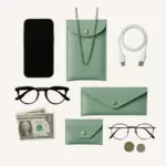 Paradise 5 piece aqua green pouches