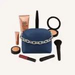 Paradise 5 piece navy blue makeup pouch