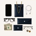 Paradise 5 piece navy blue pouches