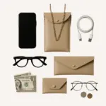 Paradise 5 piece beige pouches