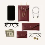Paradise 5 piece mehroon pouches