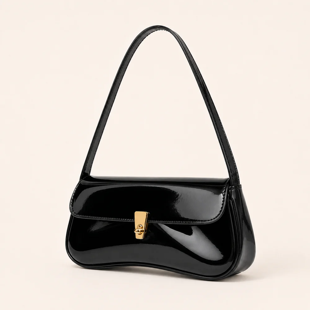 Trendy Glossy Shoulder Bag - Image 6