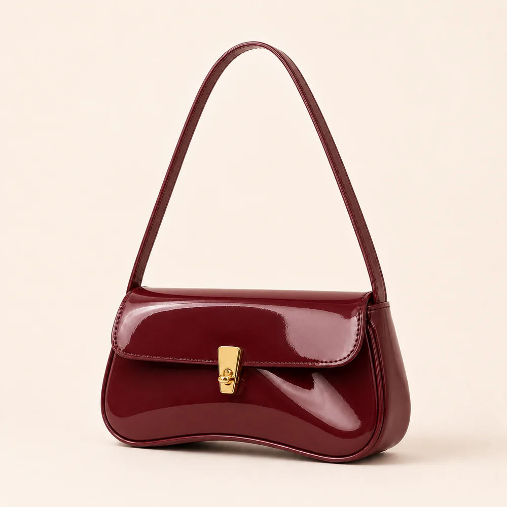 Trendy Glossy Shoulder Bag - Image 3