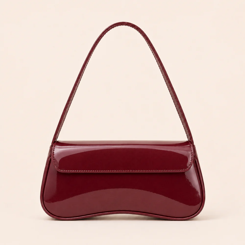 Trendy Glossy Shoulder Bag - Image 7